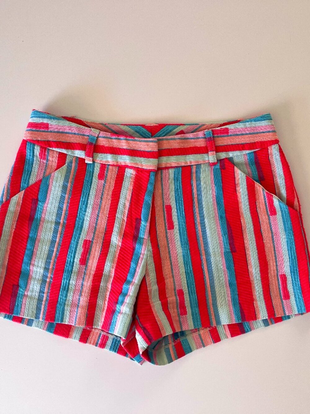 DREW Multicolor Striped High-Waist Women’s Shorts